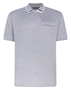 Bigdude Two Tone Polo With Jacquard Contrast Charcoal